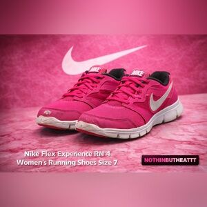 Nike Flex Experience RN 4 Pink Running Shoes  Womens 7 Lightweight
